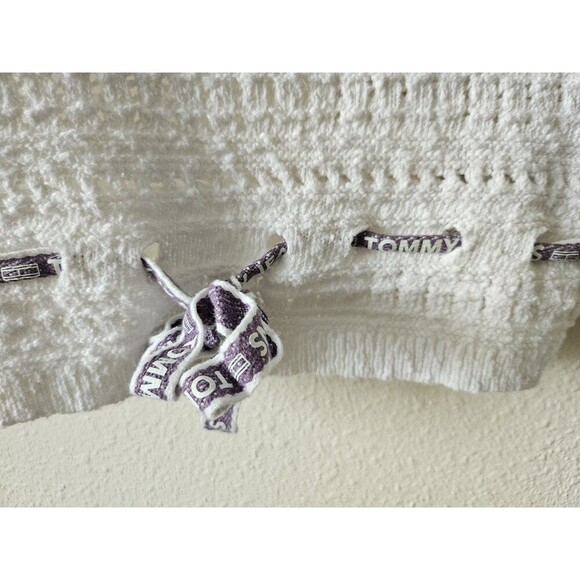 Tommy Hilfiger Tommy Jeans Women's Cropped Crochet Bra Top White Size Small. - Picture 3 of 12